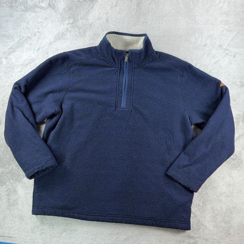 Orvis Classic Collection Quarter Zip Sherpa Lined Pullover Men's XL Navy Blue
